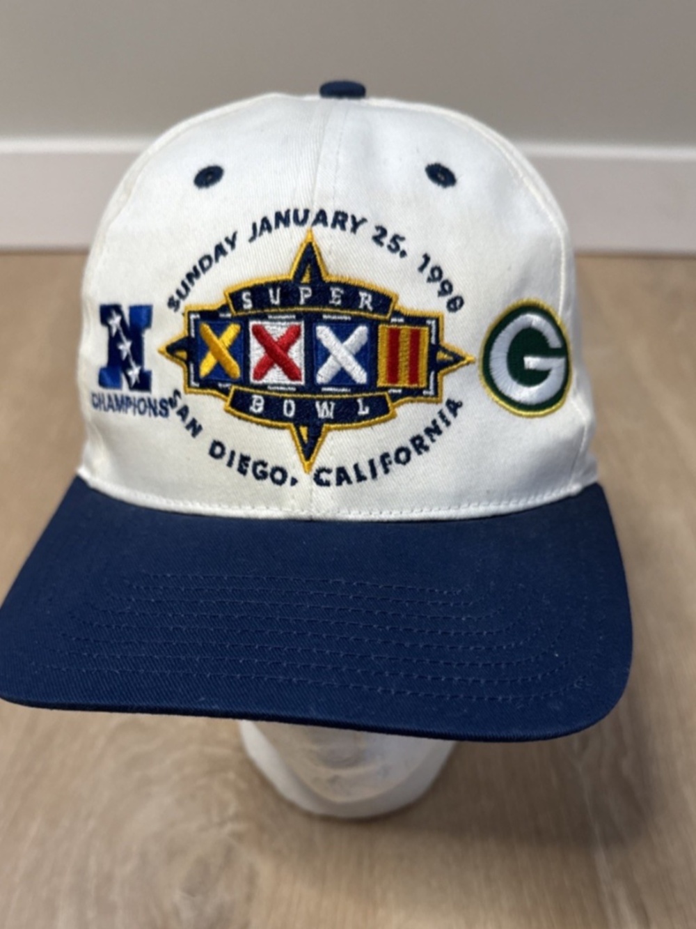 💚 Vintage Green Bay Packers Super Bowl Hat | Brett Favre | Blue Bill | OSFM